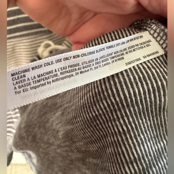 ANTHROPOLOGIE Saturday Sunday Gray Cowl Neck Drawstring Waist Mixed Pattern - Picture 7 of 11